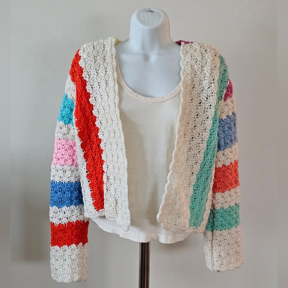 Crocheted Cardigan Sweater
